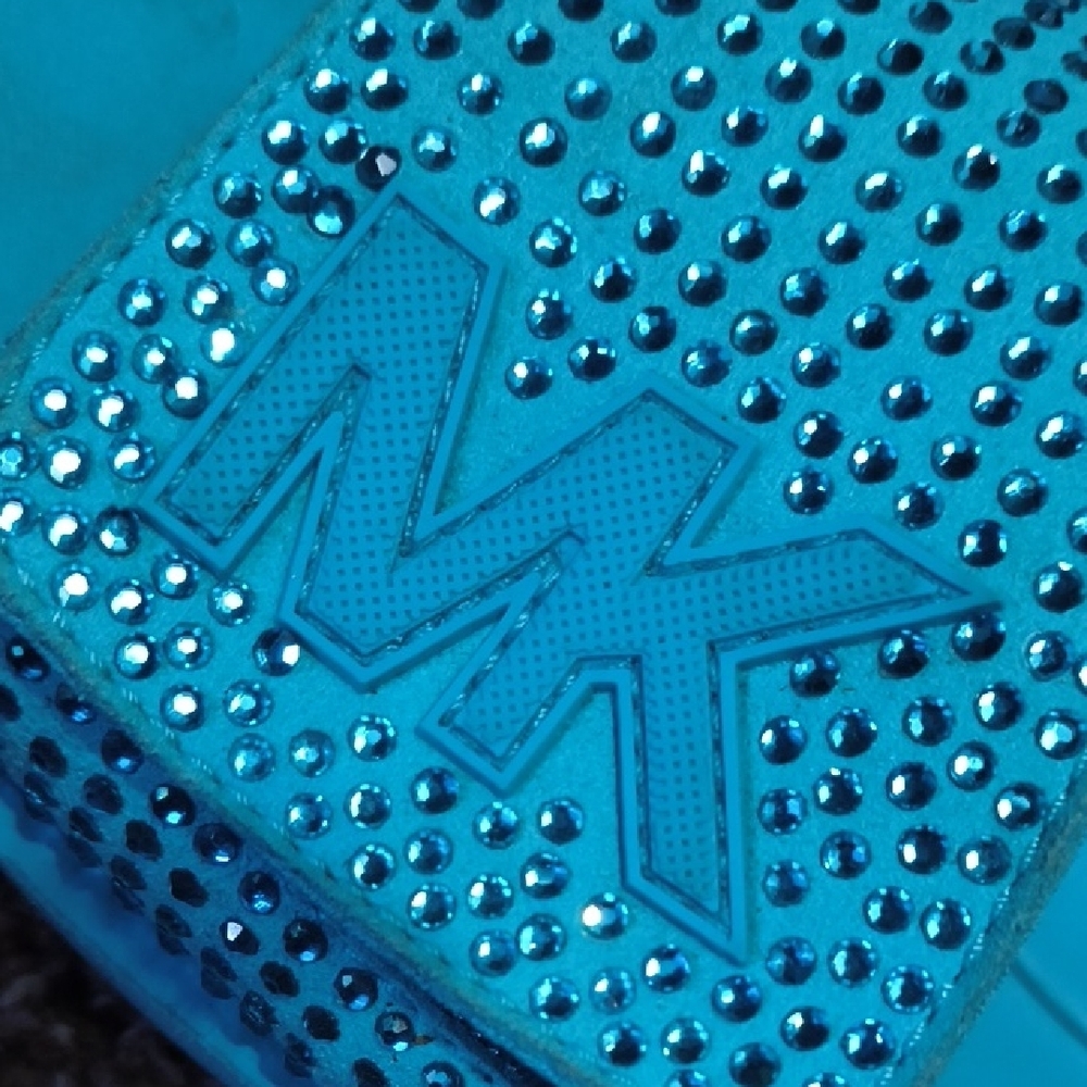 Michael Kors Turquoise Embellished Slides - Picture 4 of 5
